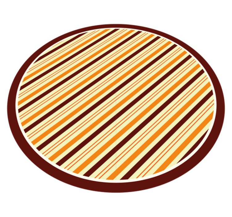 Tapete circular com padrão laranja e marrom retrô - TenStickers