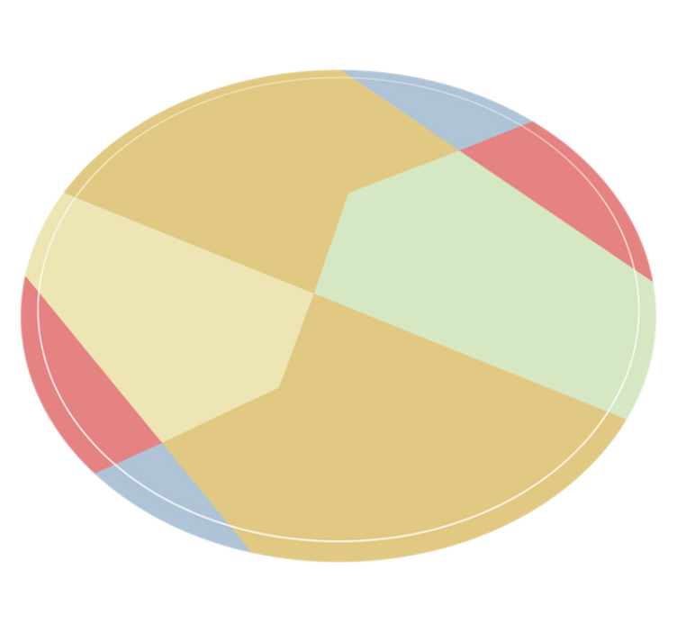 Tapete circular de blocos de cores geométricas pastel - TenStickers