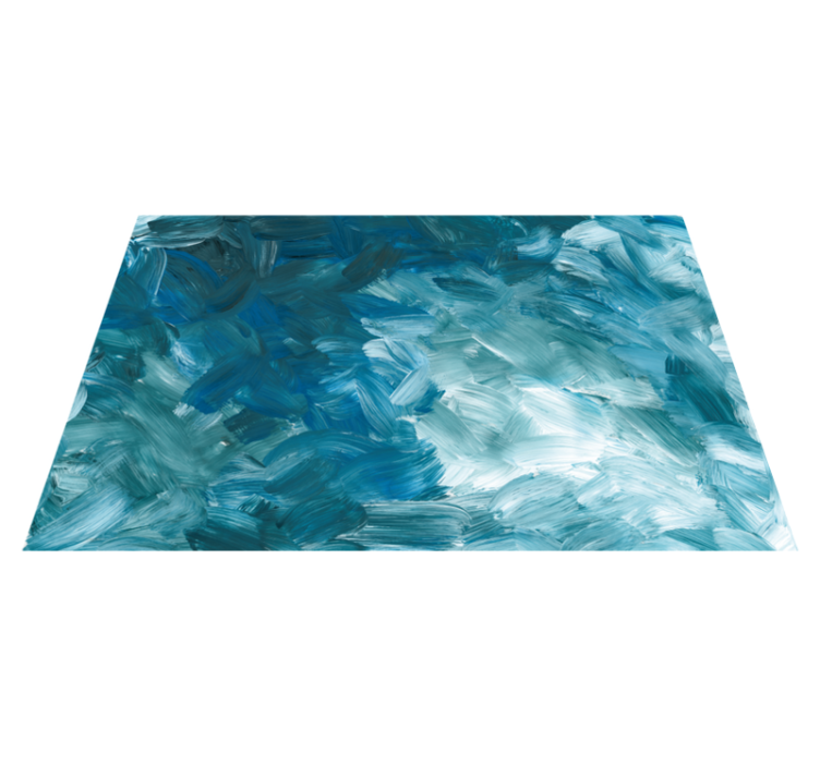 tapete em vinil retangular com pincelada azul abstrato - TenStickers