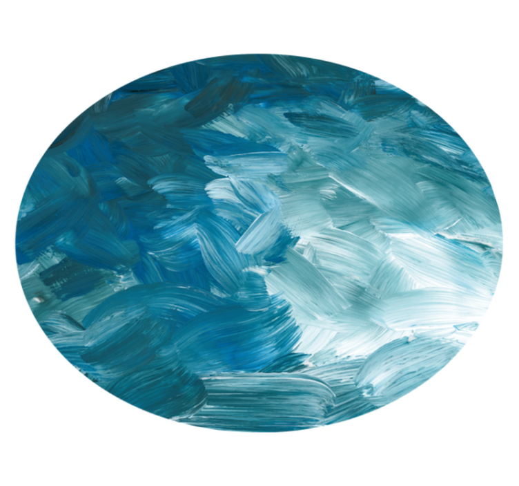 Tapete circular com pincelada azul abstrato - TenStickers