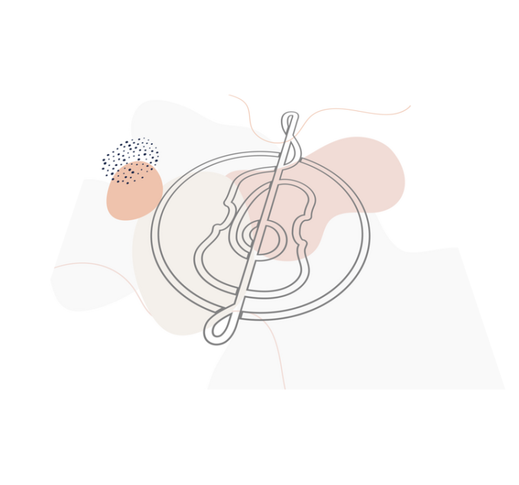 Tapete vinílico moderno esboço de nota musical - TenStickers