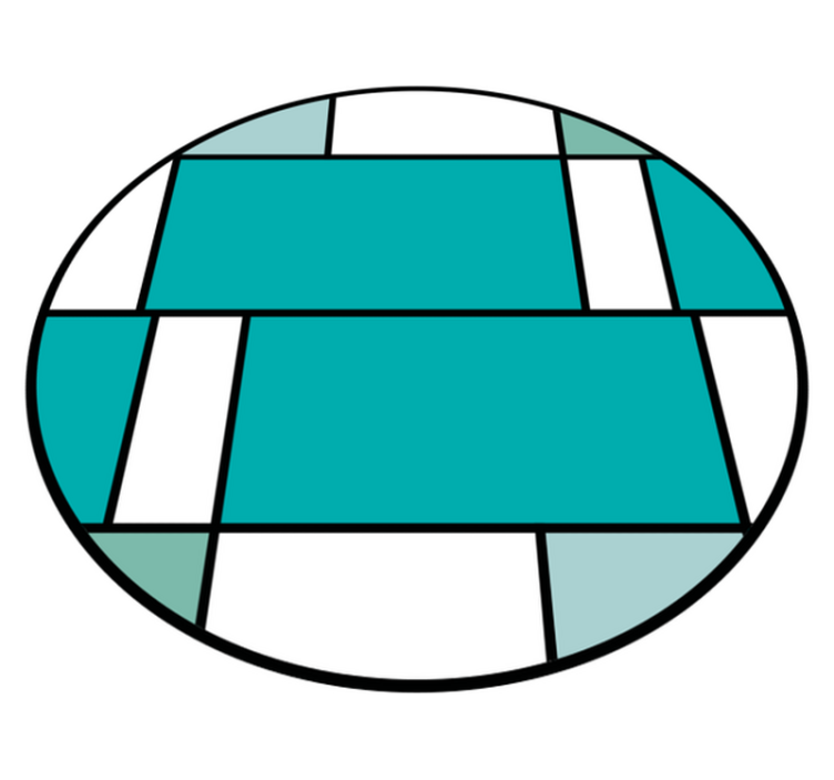 Tapete circular de blocos de cor quadrada verde - TenStickers