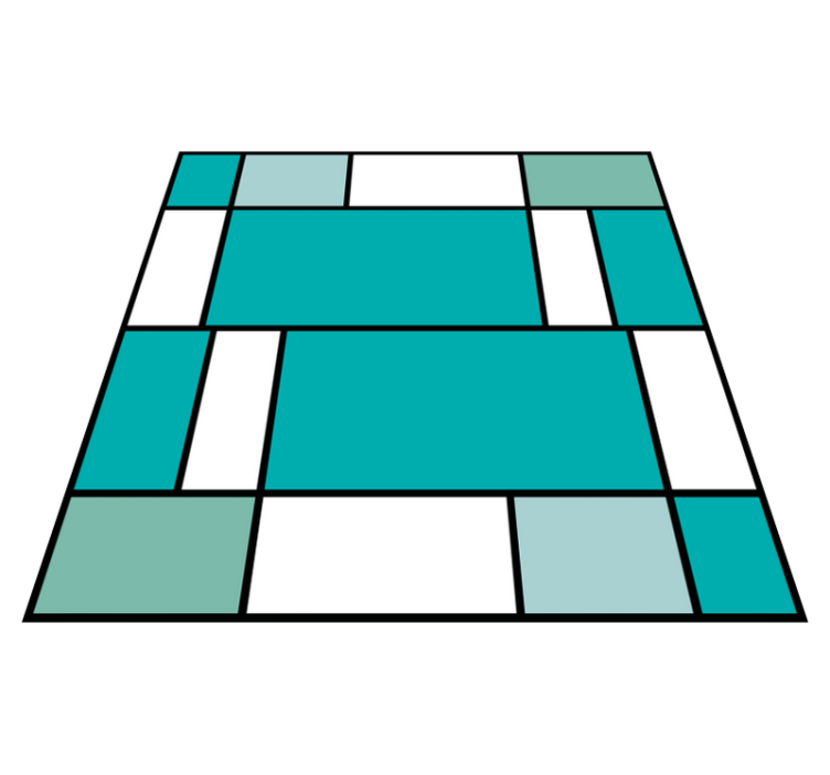 Tapete quadrado de vinil com blocos de cor quadrada verde - TenStickers