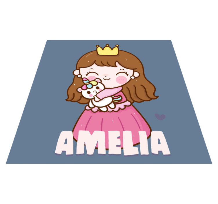 Princesa fofa com tapete personalizado vestido rosa - TenStickers