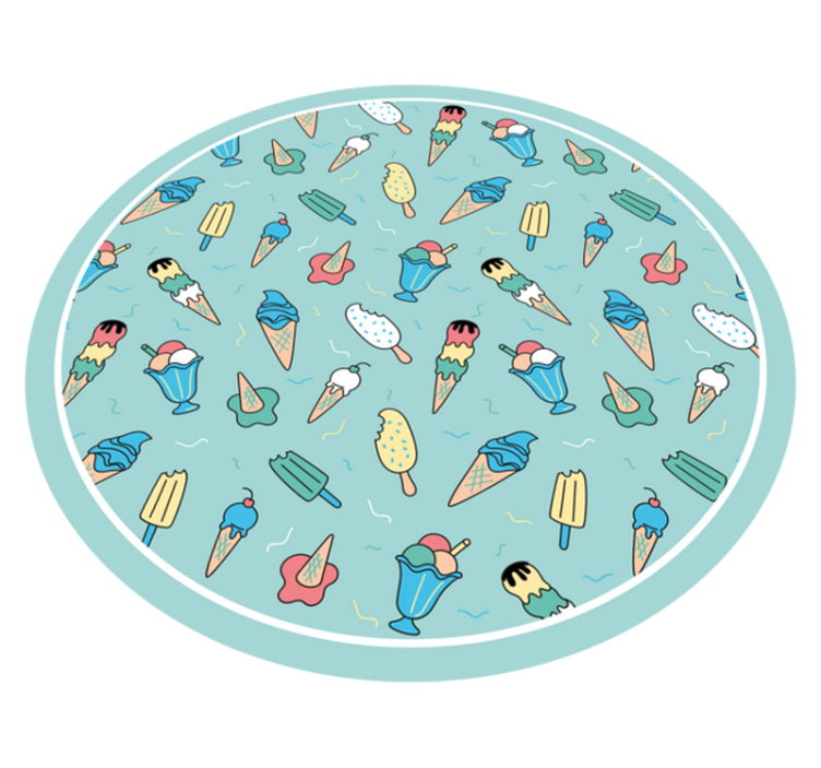 Tapete moderno desenhado à mão com padrão de sorvete de verão - TenStickers