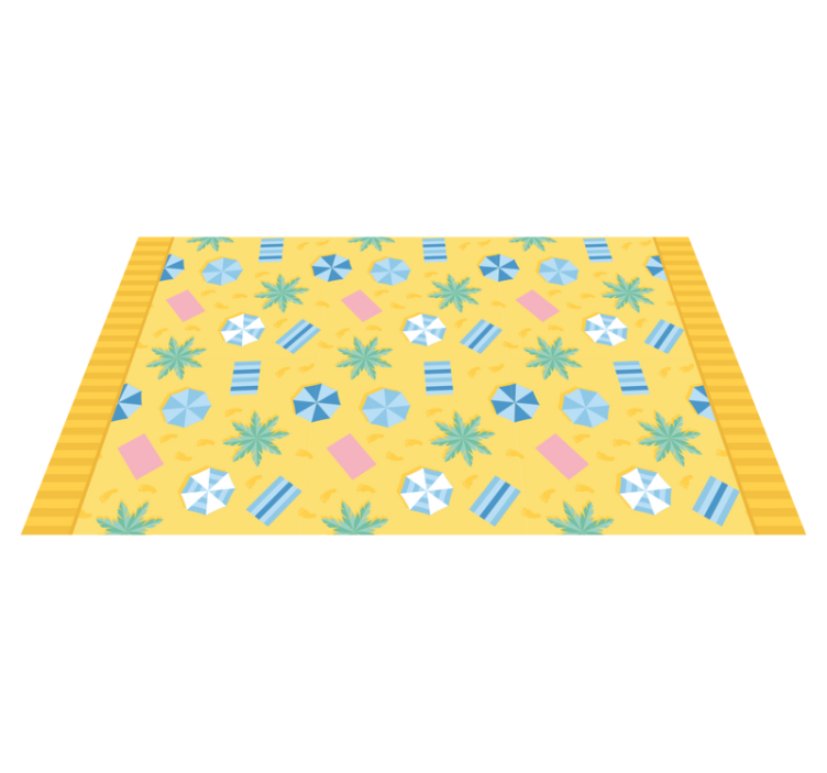 Tapete moderno plano de verão tropical com padrão de praia - TenStickers