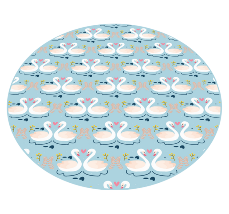 Tapete vinílico de animais padrão de cisne encantador - TenStickers
