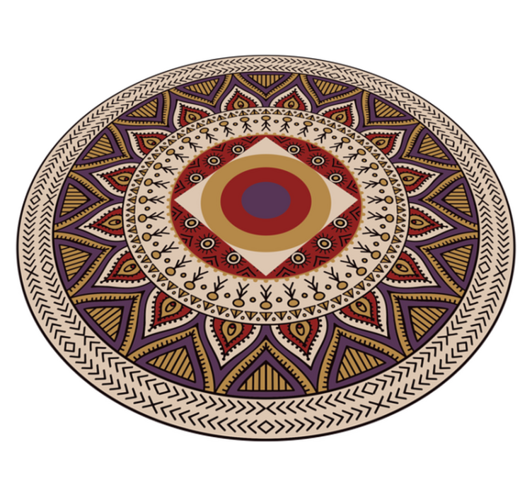 Tapete de textura mandala bege floral - TenStickers