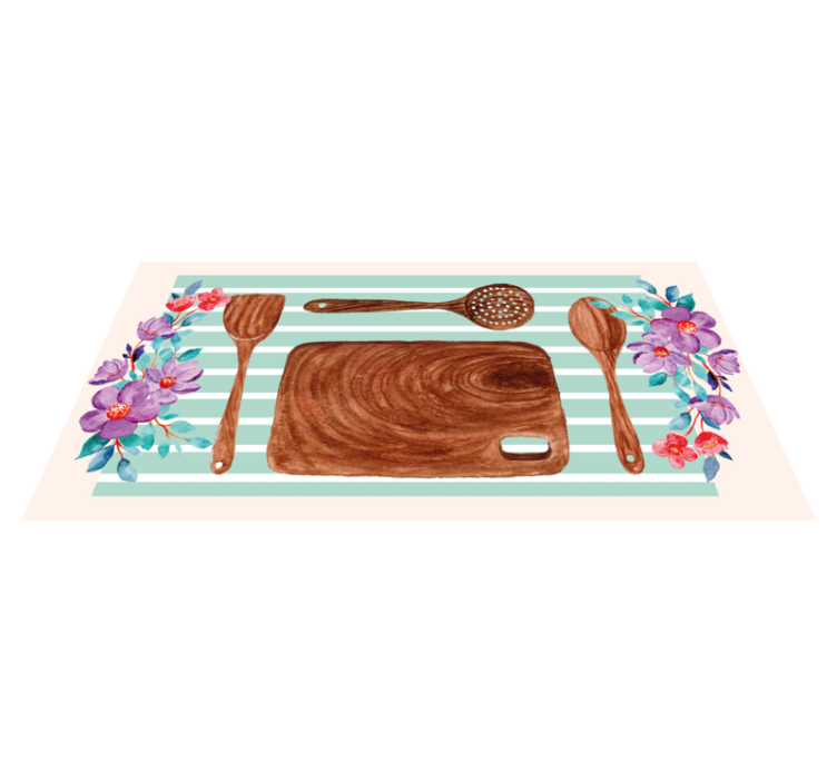 Tapete vinílico cozinha acessórios florais para cozinha - TenStickers