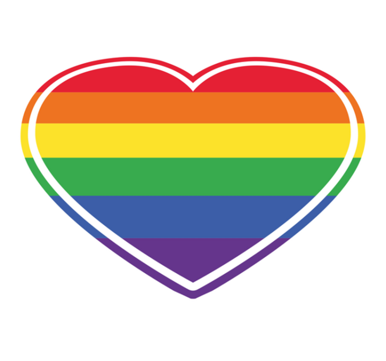 Tapete vinílico texturas padrão de arco-íris de coração - TenStickers