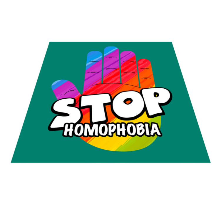Pare a homofobia, conceito, mão, tapete, sala de estar - TenStickers
