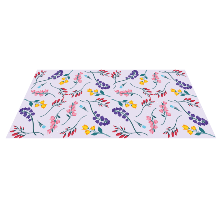 Tapete vinílico flores e plantas padrão sutil roxo - TenStickers