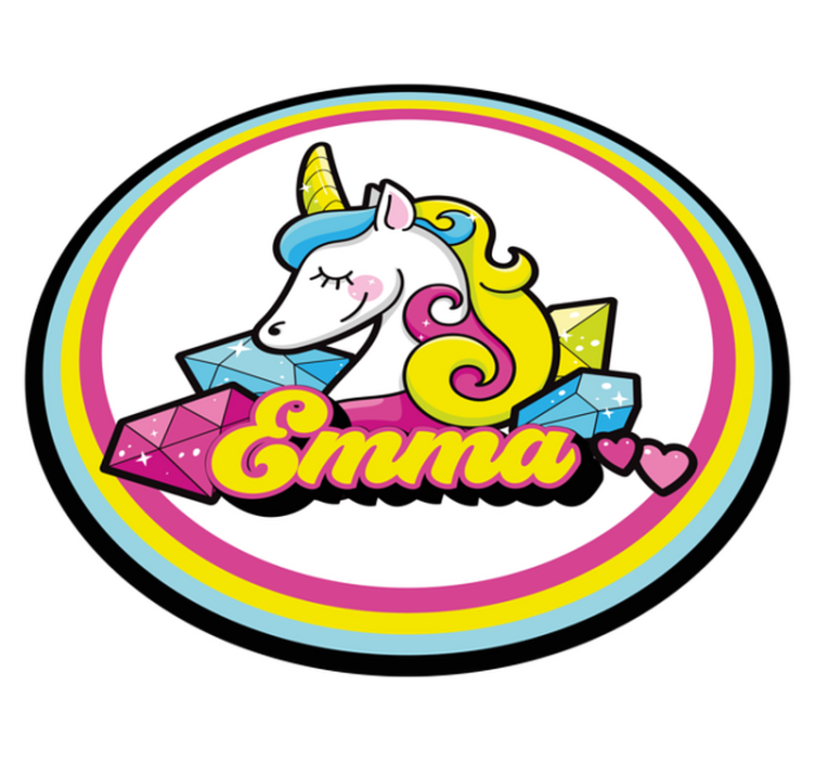 Lindo tapete personalizado de unicórnio de diamante - TenStickers