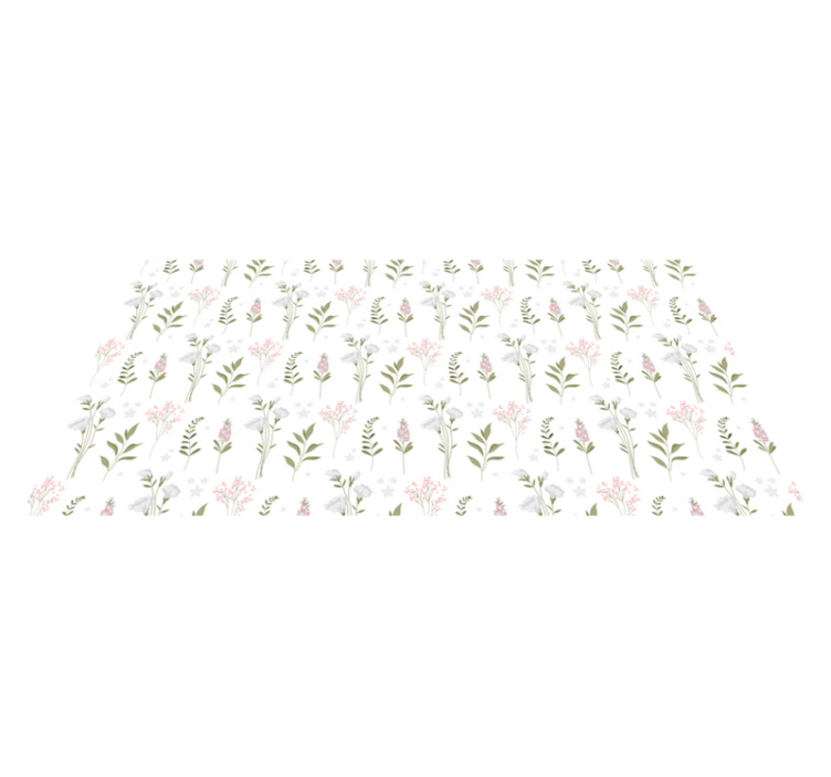 Tapete floral minimalista com padrão de flores silvestres - TenStickers