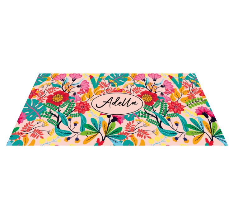 Tapete vinílico quarto design floral personalizado - TenStickers