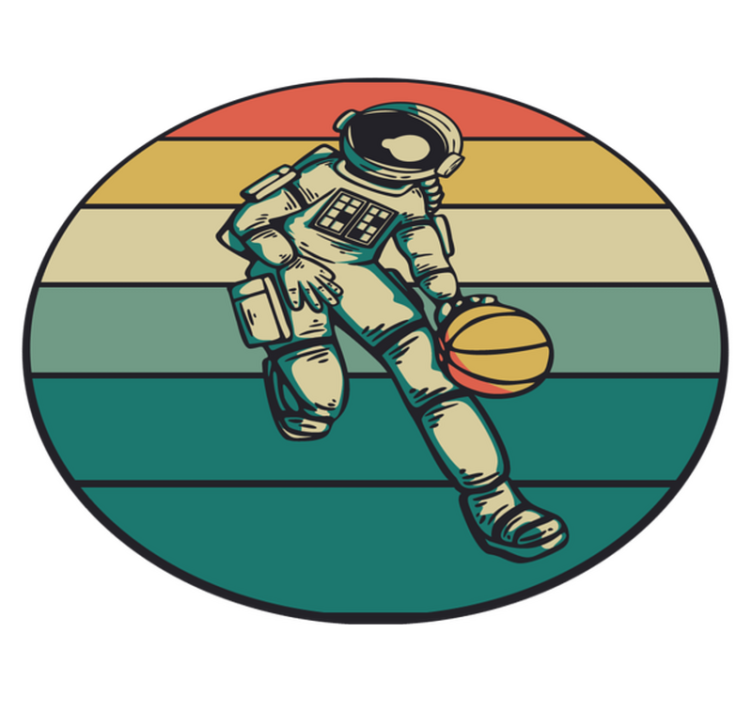 Tapete vinílico de jogos jogo de basquete de astronauta - TenStickers