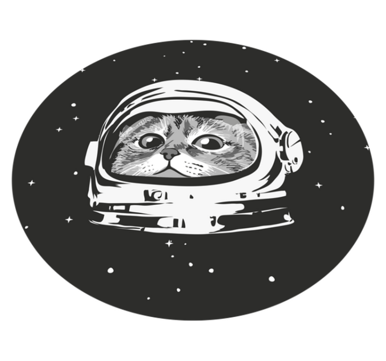 Gato fofo com tapete de quarto de capacete de astronauta - TenStickers