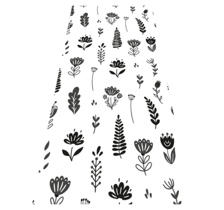 Tapete vinílico flores e plantas padrão de silhueta floral - TenStickers