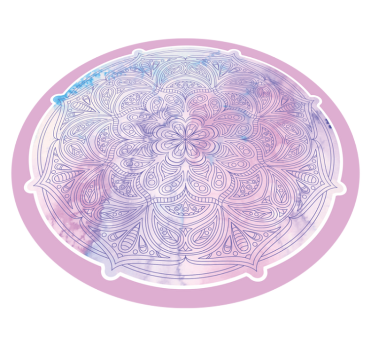 Tapete vinílico de mandala floral rosa pastel - TenStickers
