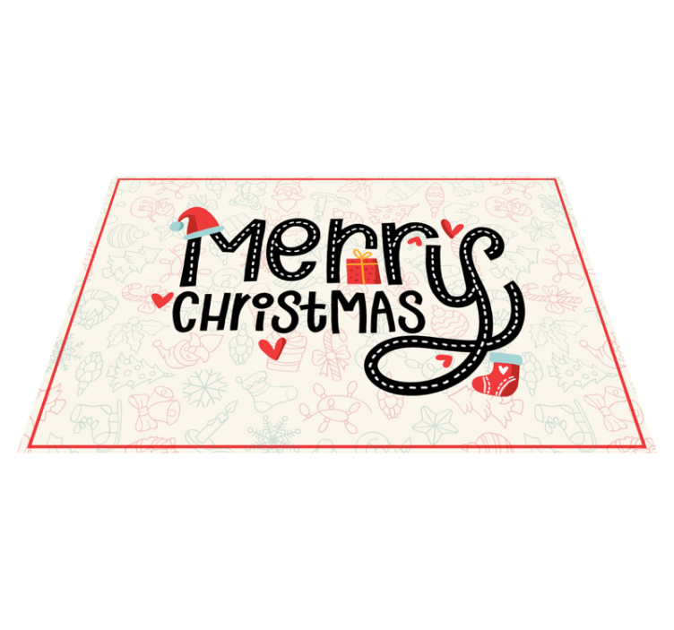 Tapete de vinil bordado natal feliz natal - TenStickers
