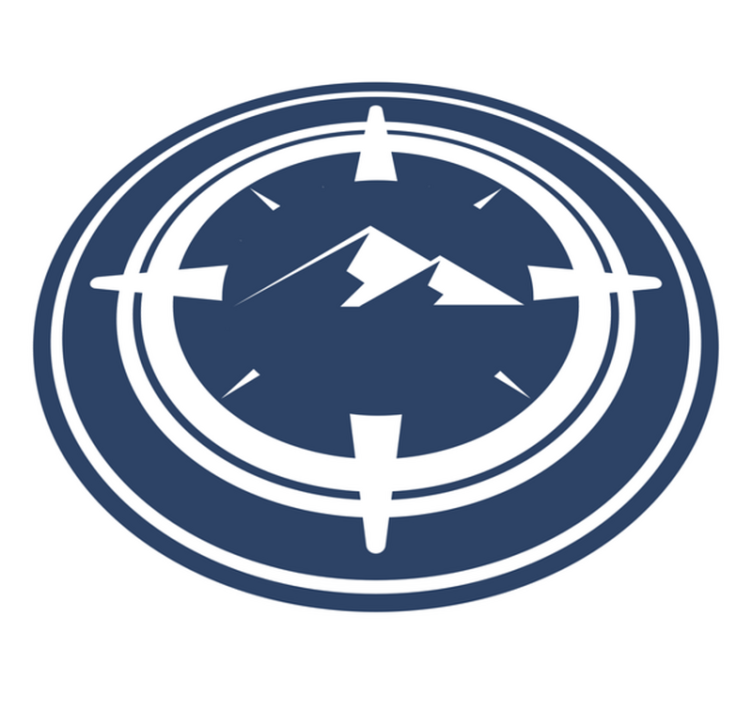 Bússola redonda com tapete moderno de montanhas - TenStickers