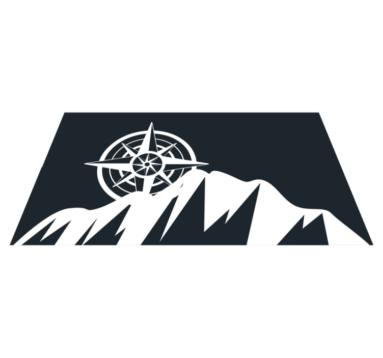 Tapete vinílico moderno arte da montanha da bússola - TenStickers