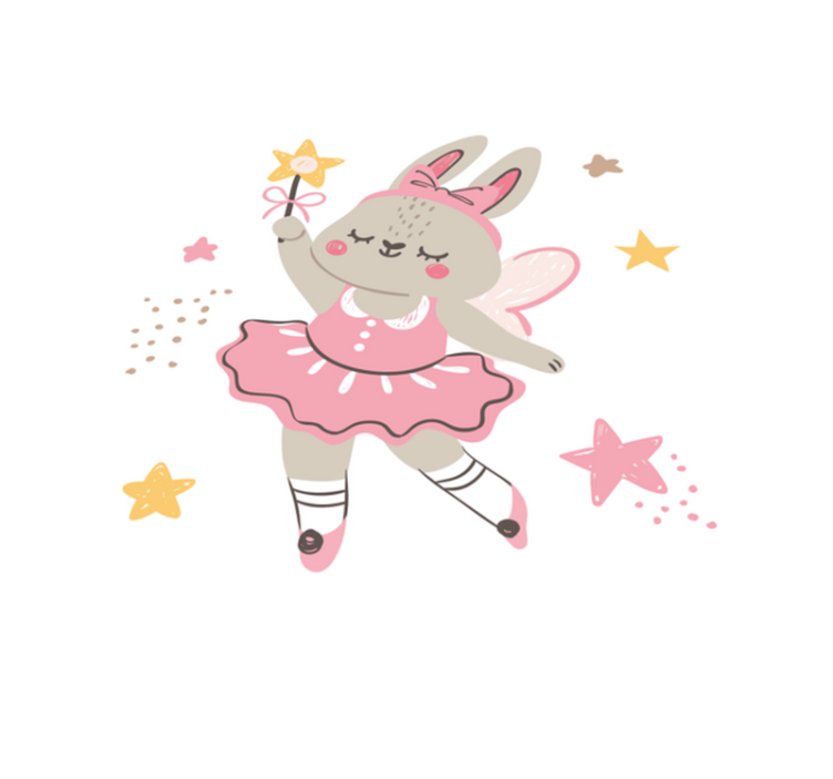 Ilustração de fada do coelho estrela infantil tapete de vinil - TenStickers