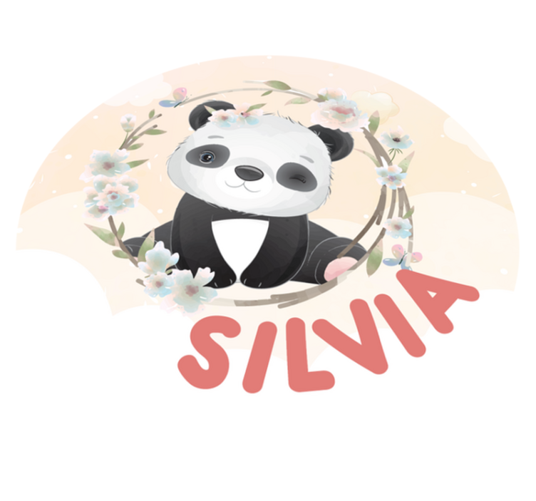 Tapete vinílico com nome arte do panda adorável - TenStickers