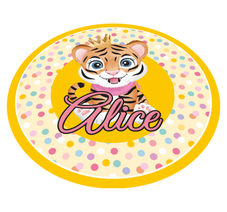 Tapete vinílico com nome tigre personalizado - TenStickers