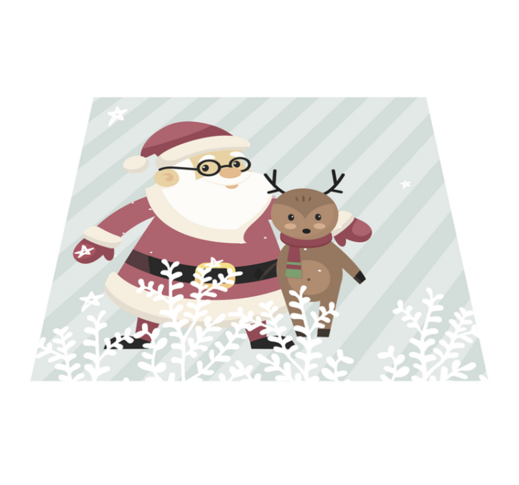 Tapete vinílico do Natal papai noel e renas - TenStickers
