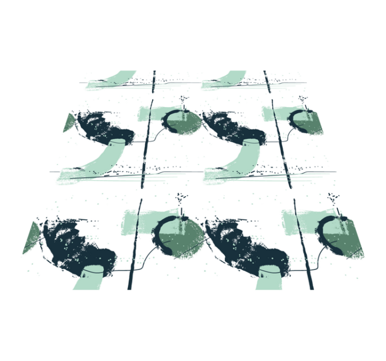 Tapete vinílico minimalista traços verdes abstratos - TenStickers