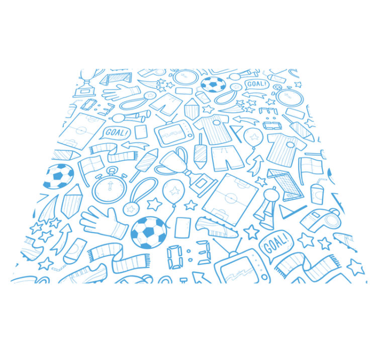 Futebol, futebol doodle conjunto tapete de quarto - TenStickers