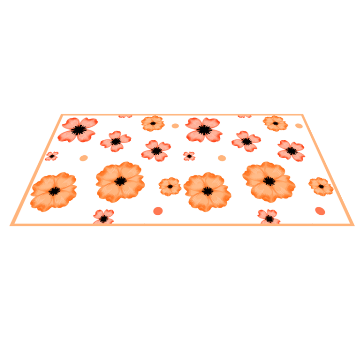 Tapete floral com padrão aquarela rosa e laranja - TenStickers