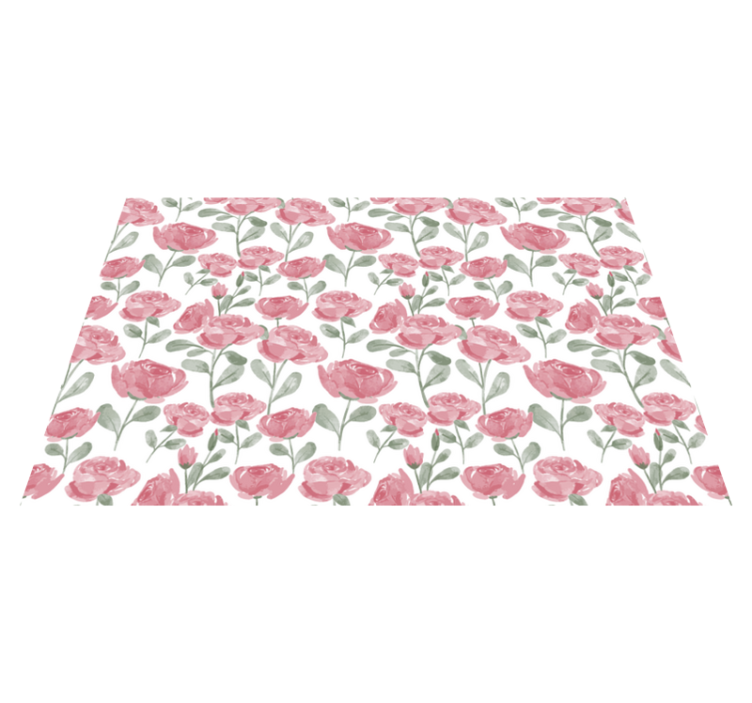 Tapete floral vintage natural com padrão rosa - TenStickers