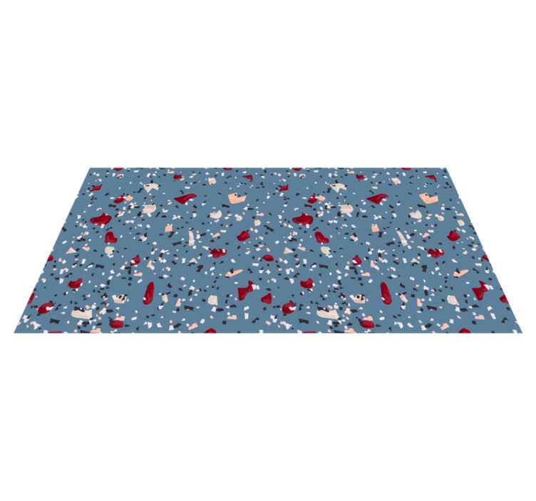 Tapete azul escuro da sala de estar com padrão terrazzo - TenStickers