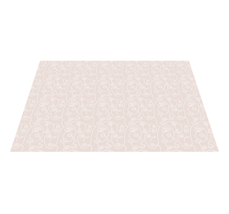 Tapete vinílico moderno rostos de linhas minimalistas - TenStickers