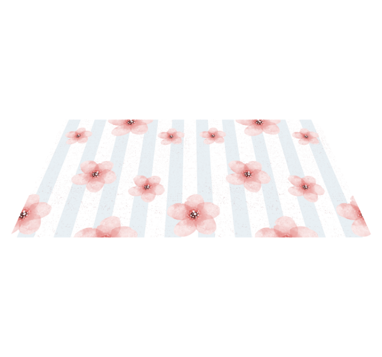 Tapete floral com riscas shabby chic - TenStickers