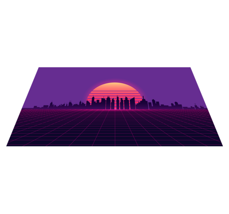 Tapete vaporwave sunset estilo anos 80 - TenStickers