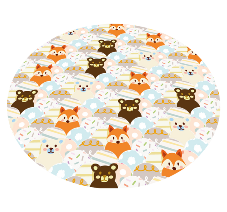 Patchwork animal bear and fox produtokids tapete - TenStickers