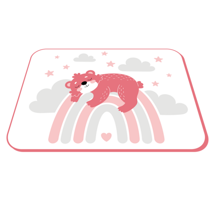 Tapete vinílico bebé arco-íris urso sonolento - TenStickers