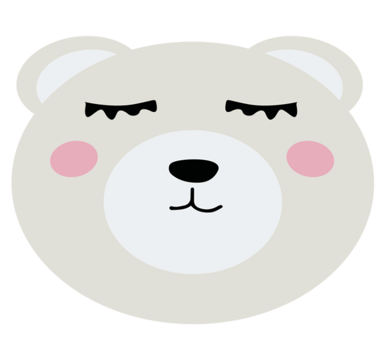 Rosto de urso bebê bege tapete de jogo de bebê - TenStickers