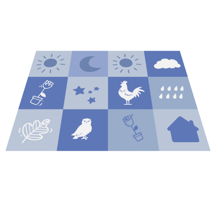 Tapete vinílico infantil tabuleiro de xadrez para berçário - TenStickers