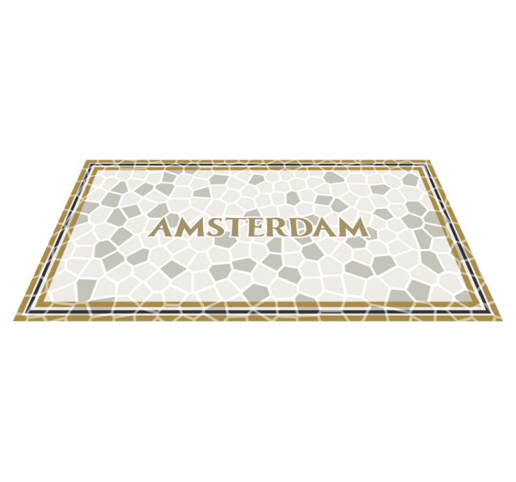 Impressão de texto de amsterdam com tapete de padrão de mosaico - TenStickers