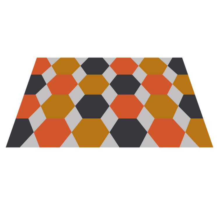 Tapete de sala de estar com padrão de hexágonos coloridos - TenStickers