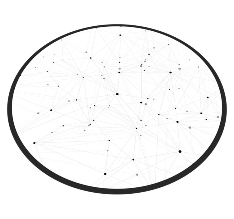 Tapete de chão com padrão de linhas de pontos preto e branco - TenStickers