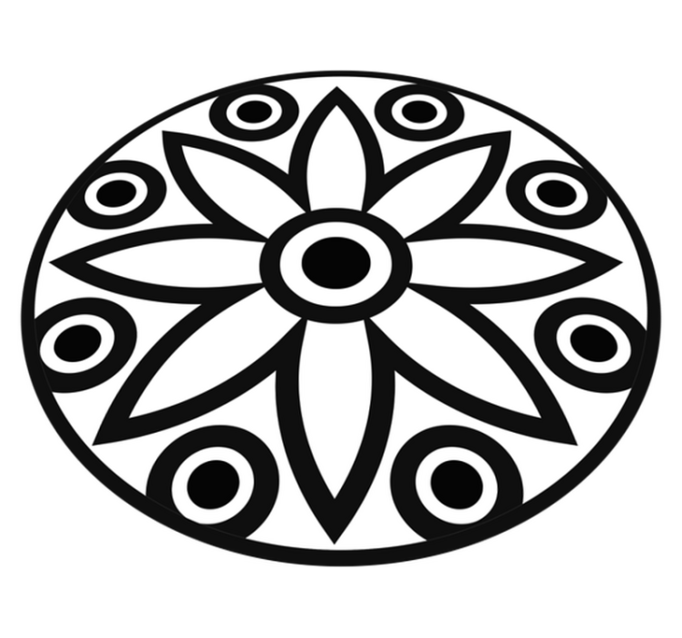 Tapete vinílico geométricas desenho de mandala circular - TenStickers