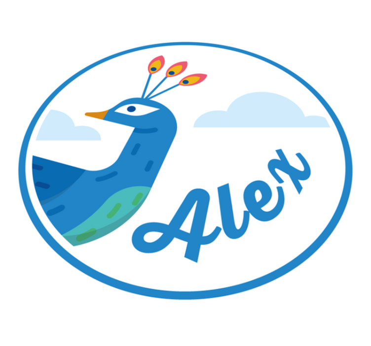 Tapete vinílico com nome pavão personalizável - TenStickers