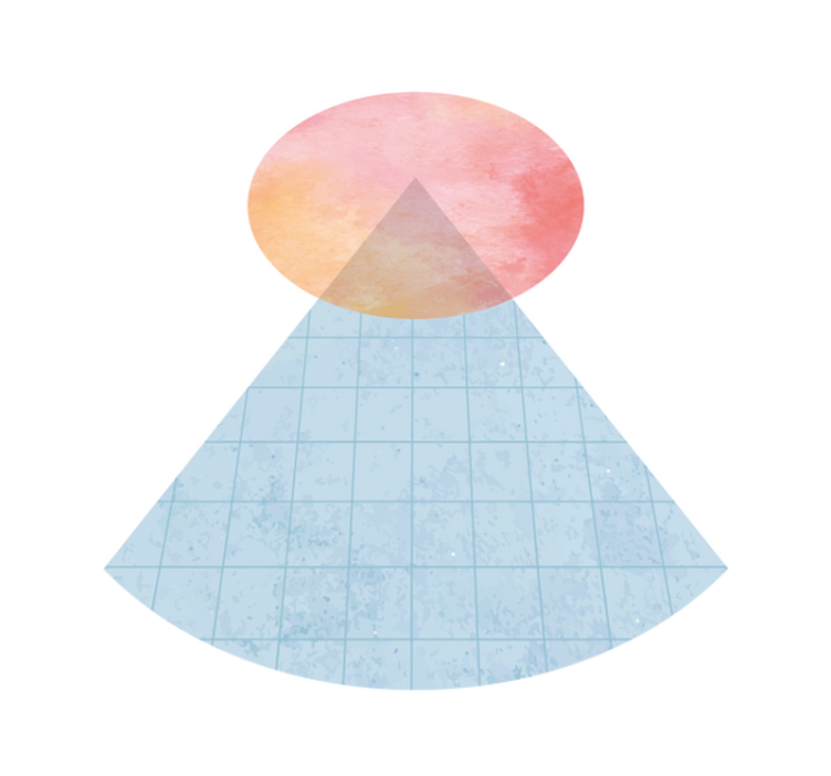 Tapete vinílico minimalista triângulo gradiente geométrico - TenStickers