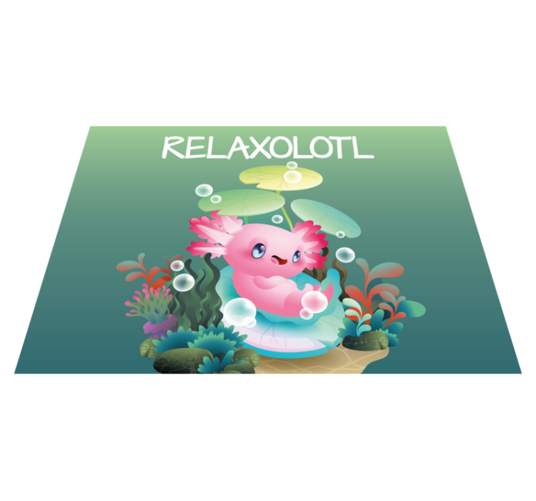 Tapete de vinil infantil "relaxolotl" com padrão azul - TenStickers