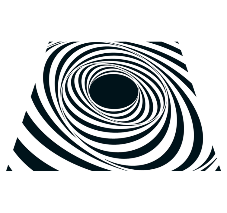 Tapete vinílico geométricas padrão de roda branco preto - TenStickers